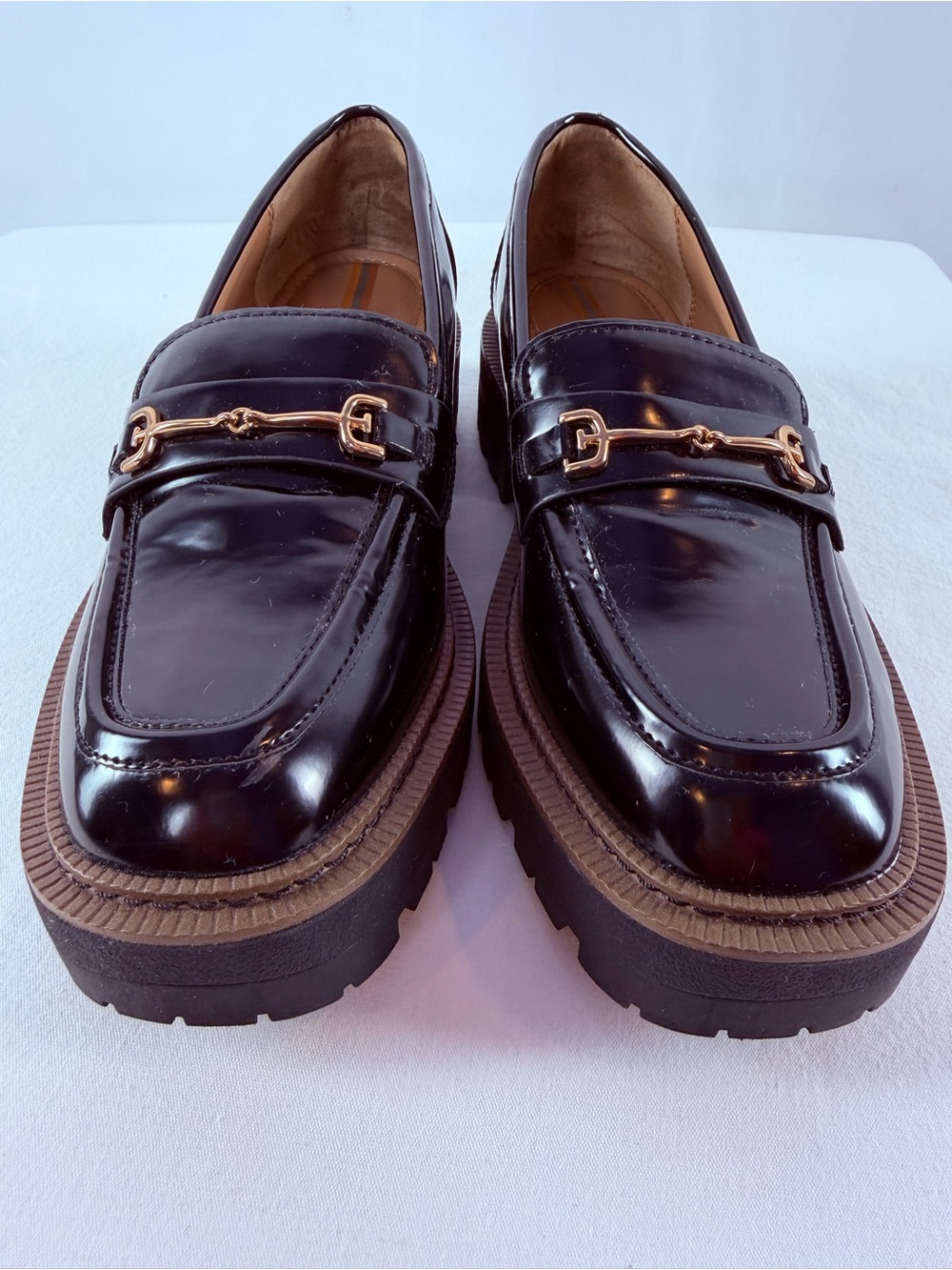 Sam Edelman Laurs Platform Lug Sole Horsebit Loafer in Black Size 7.5 - Picture 4 of 12